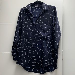 Zara Nautical Silk Like Blouse